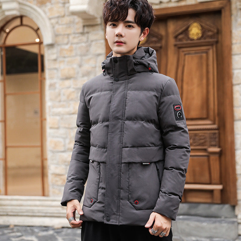 Men's padded winter parka with high-closing standing collar, removable hood, and multifunctional pockets Chichicherry