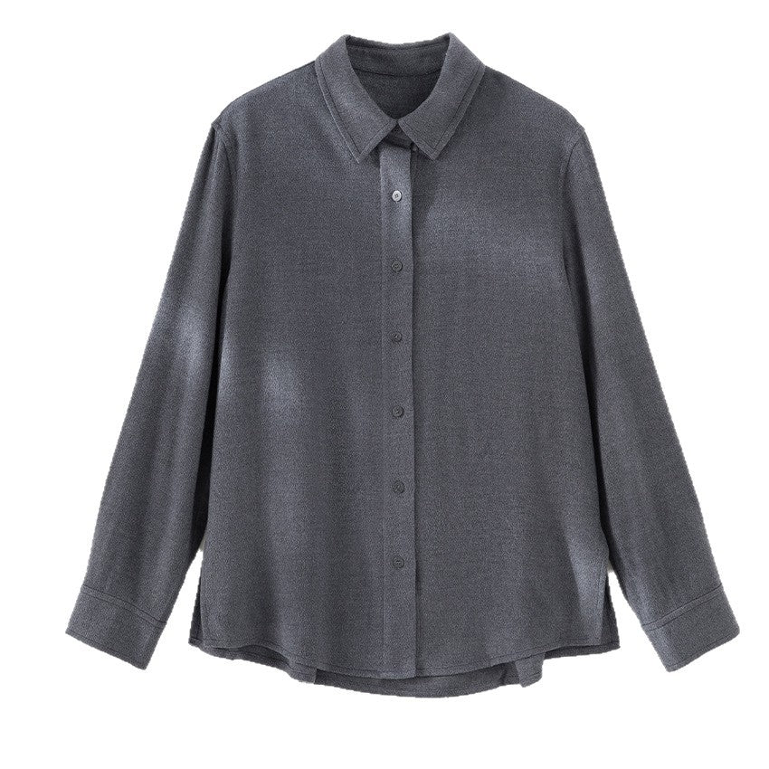 Women's Light Oversized Shirt Blouse made of Structured Jersey with Kent Collar Chichicherry