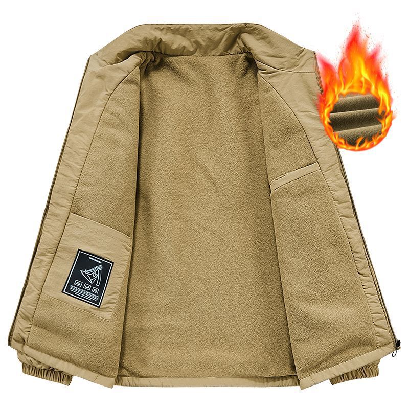 Men's lightweight transitional jacket with fleece lining and stand-up collar Chichicherry