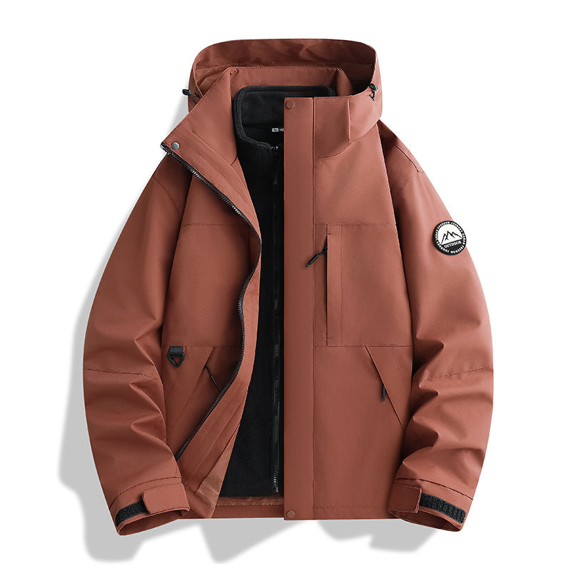 Women's Water-Repellent Parka with Removable Fleece Inner Jacket and Hood Chichicherry