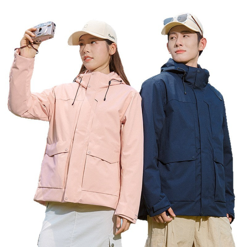 Men's Technical Waterproof Parka Jacket with Adjustable Hood and Multifunctional Pockets Chichicherry