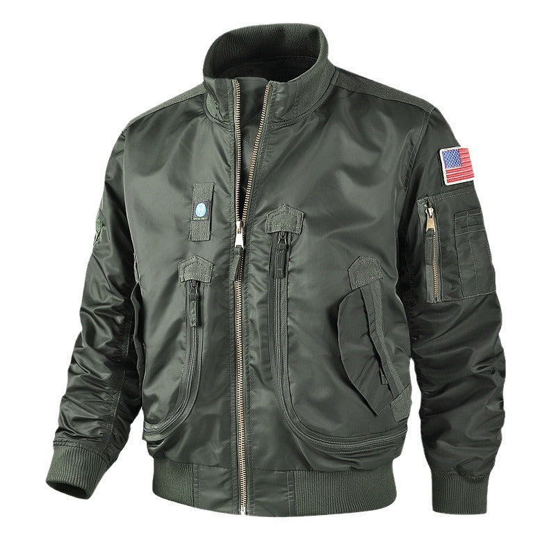 Men's bomber jacket pilot style lightly padded with two-way zipper and arm pocket Chichicherry
