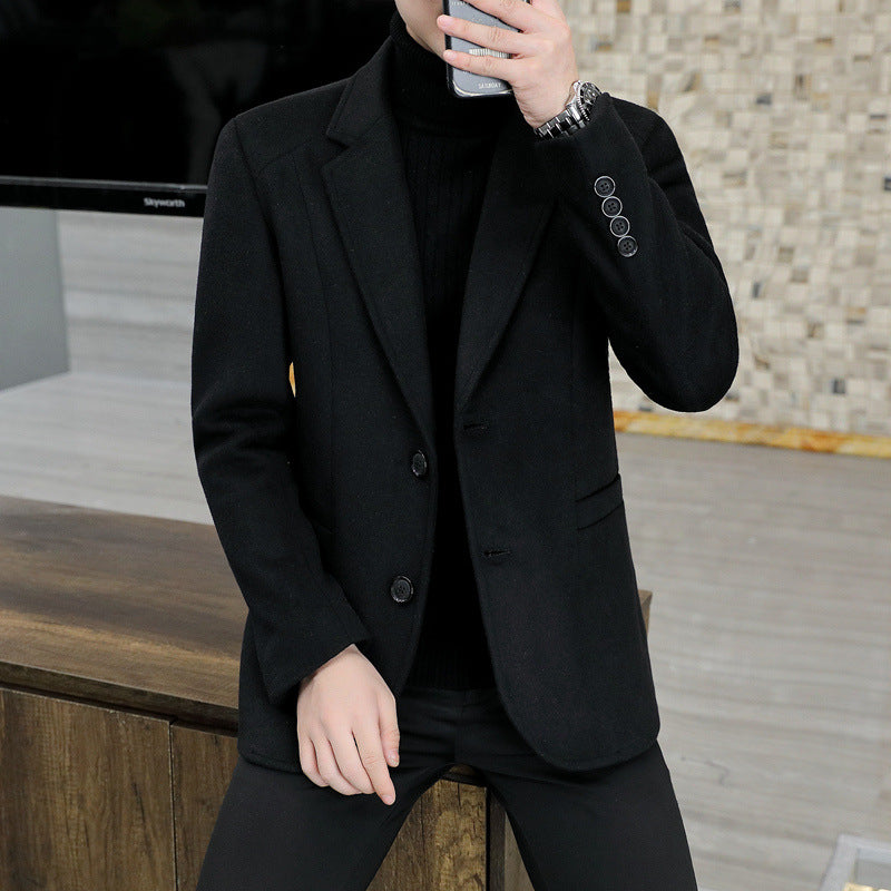 Men's Slim-Fit Wool Blend Blazer with Notch Lapel Chichicherry
