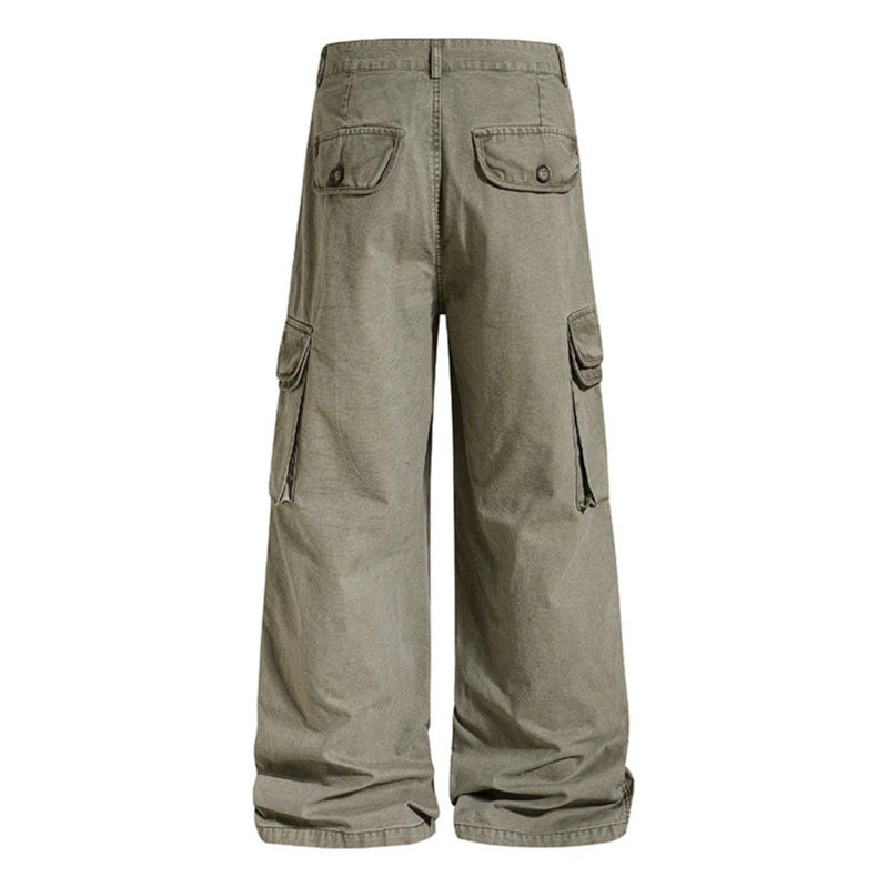 Women's Wide Cargo Culotte Pants with High Waist, Large Cargo Pockets and Casual Baggy Silhouette Chichicherry