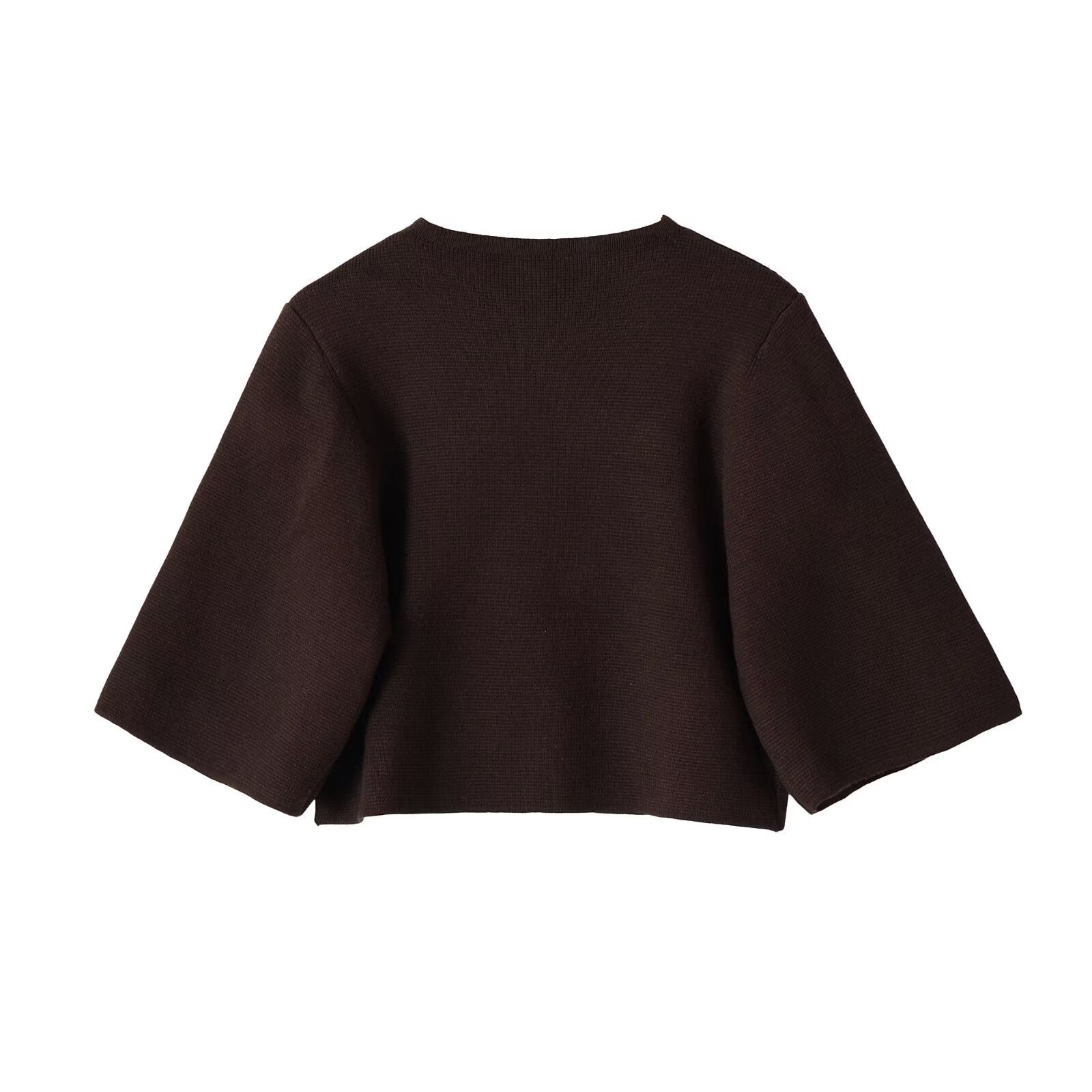 Women's short cape cardigan with dropped shoulders and covered decorative buttons Chichicherry