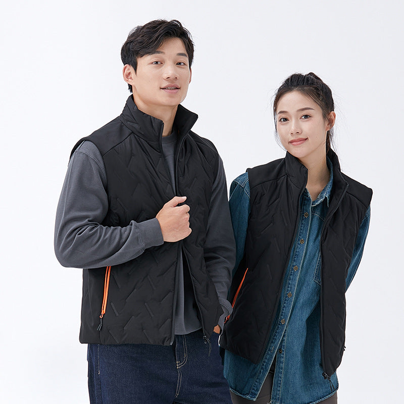 Unisex quilted vest with thermal insulation and high stand-up collar Chichicherry