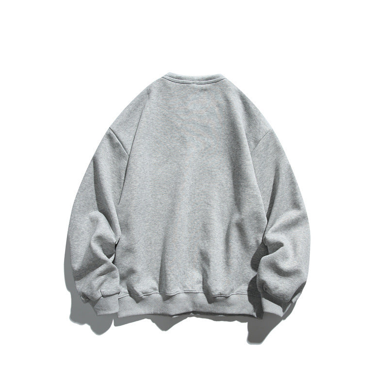 Unisex Oversized Sweatshirt with Notch Collar, Layered Effect and Script Print Chichicherry