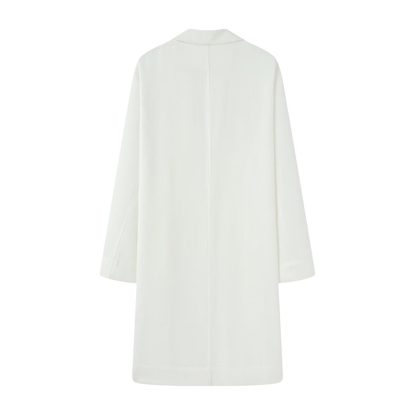 Women Longline Coat with Open Front, Casual Fit and Patch Pockets Chichicherry
