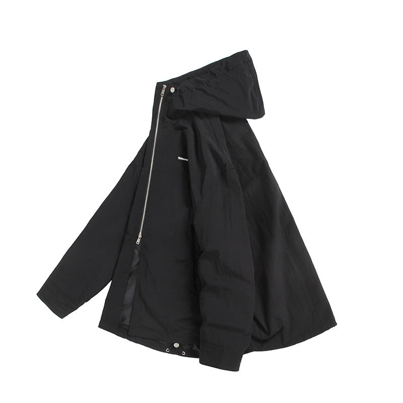 Unisex Ultralight Packable Hooded Jacket in Boxy Relax Fit with Two-Way Metal Zipper Chichicherry