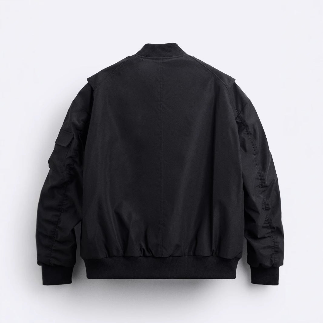 Men's Utility Blouson with Multiple Pockets and Stand-up Collar Chichicherry