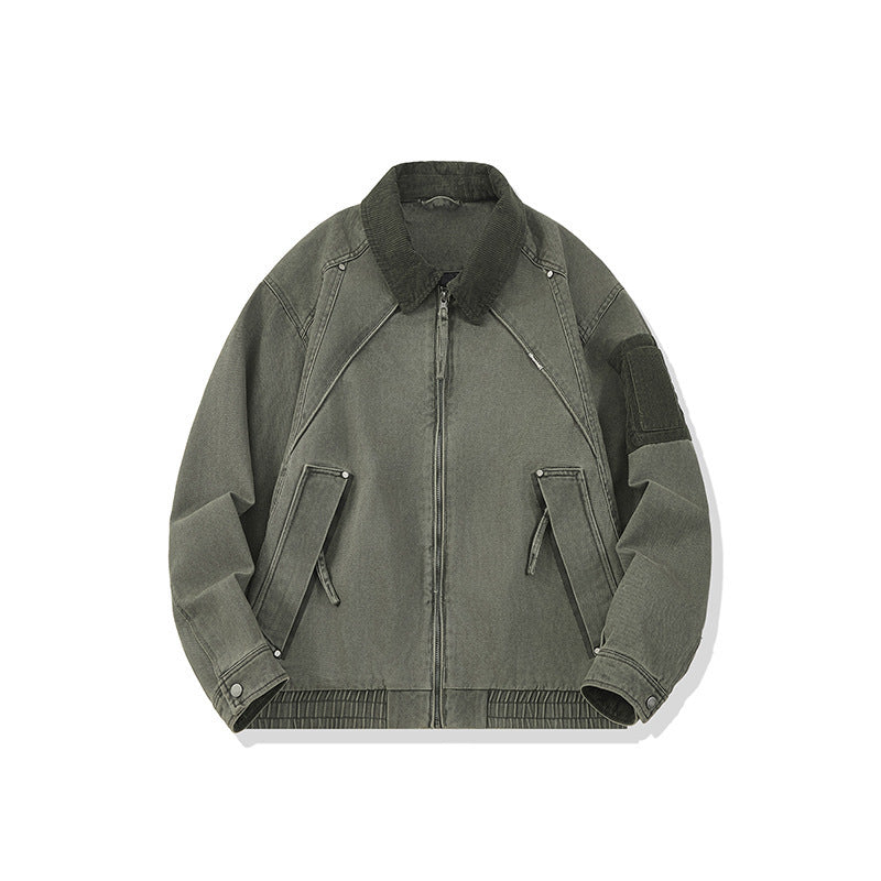 Men's canvas bomber jacket in vintage look with raglan sleeves and elastic hem Chichicherry