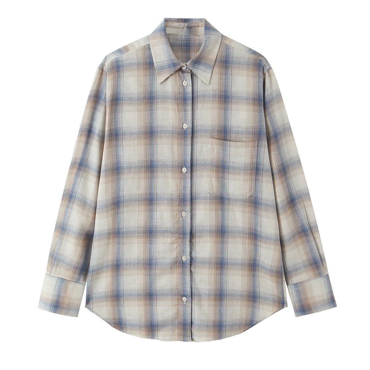 Women Oversize Check Shirt made of lightweight viscose with chest pocket Chichicherry