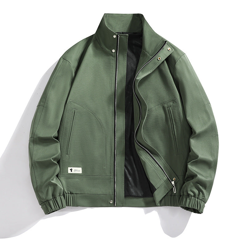 Men's lightweight canvas bomber jacket in pilot cut with stand-up collar and elastic cuffs Chichicherry