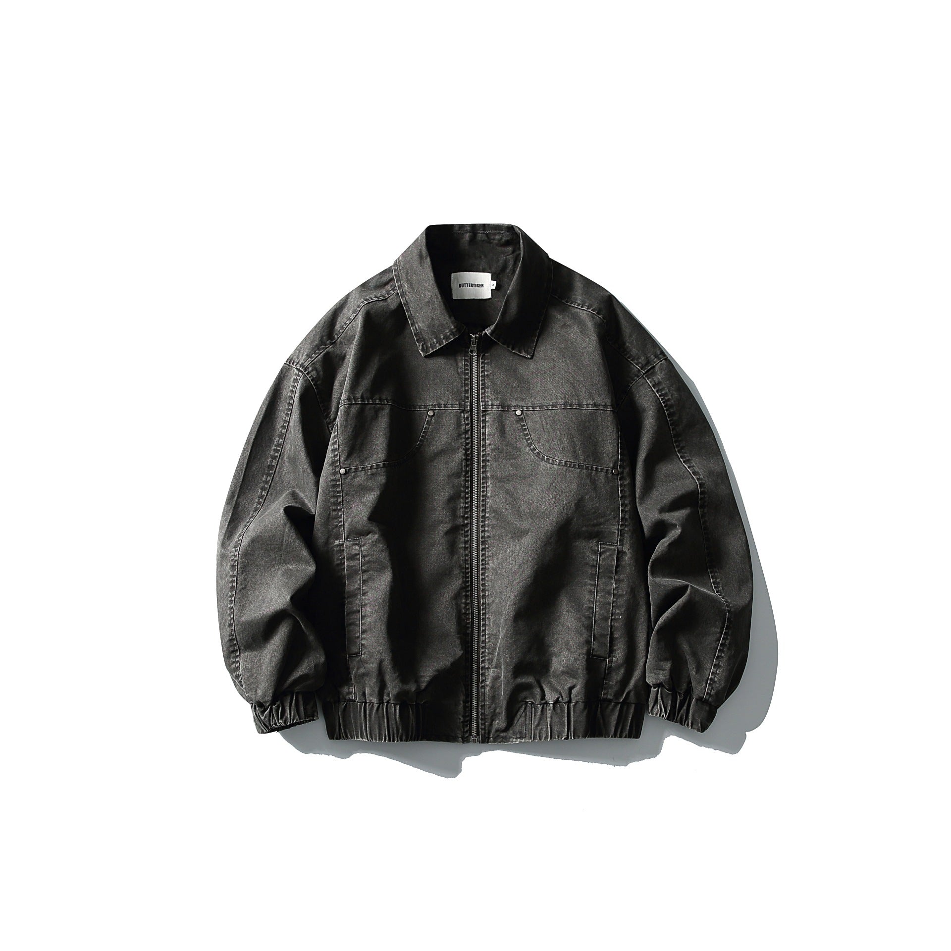 Men's short jacket in utility canvas style with full zip and elastic hem Chichicherry