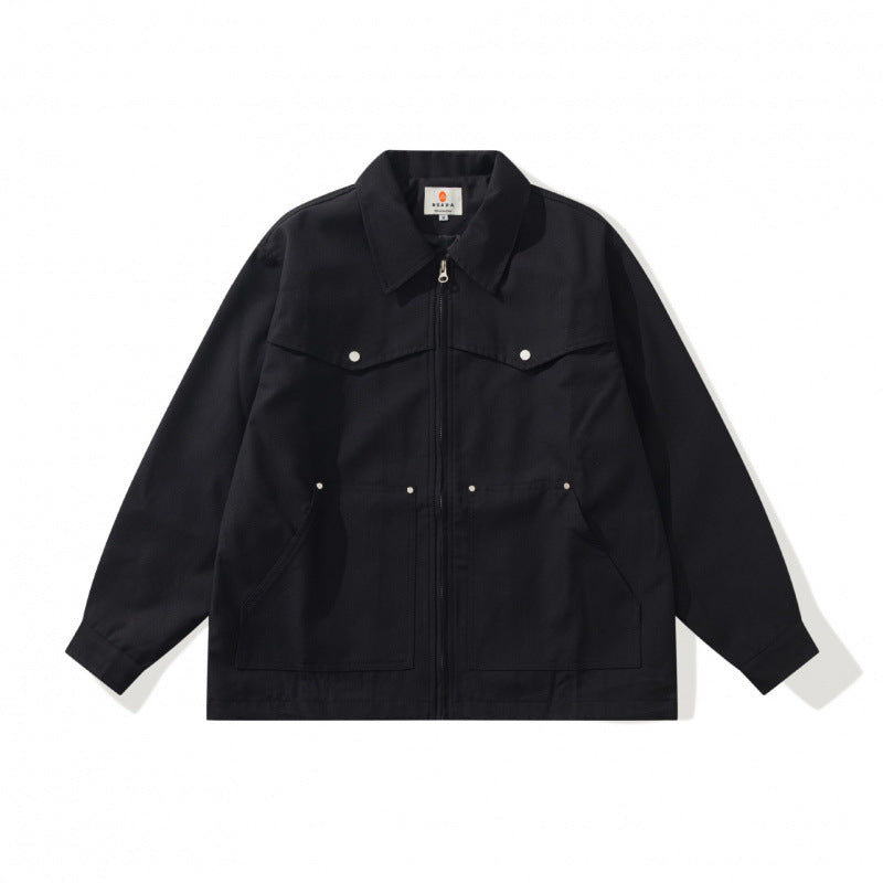 Unisex Kastige Worker-Overjacket made of canvas with full-length zipper, chest flap pocket and patch hand pockets Chichicherry