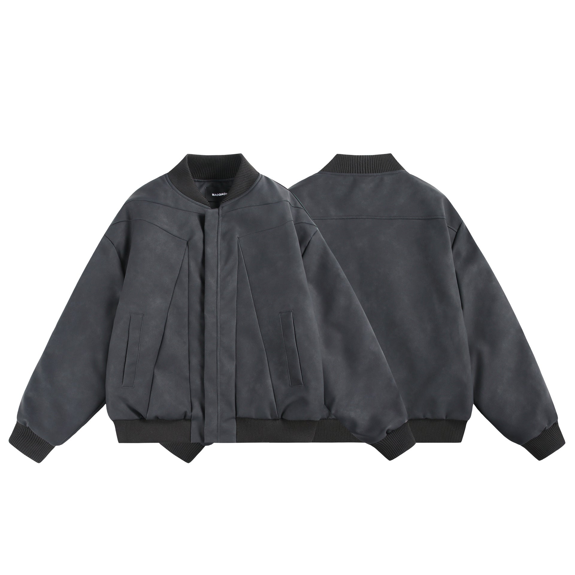 Unisex Oversize Bomber with minimalist front panel and structured seam design Chichicherry