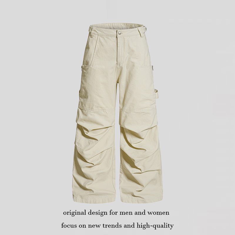 Women's Wide Cargo Pants with Reinforced Knee Areas and Multifunctional Pockets Chichicherry