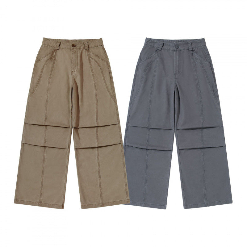 Women's wide cargo pants with tiered seam, high waist and wide leg Chichicherry