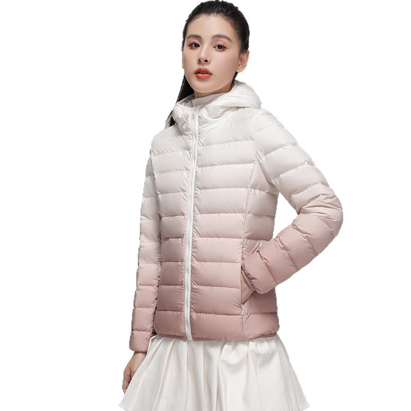 Women's ultra-lightweight hooded quilted jacket with compact pack size and wind-resistant shell Chichicherry