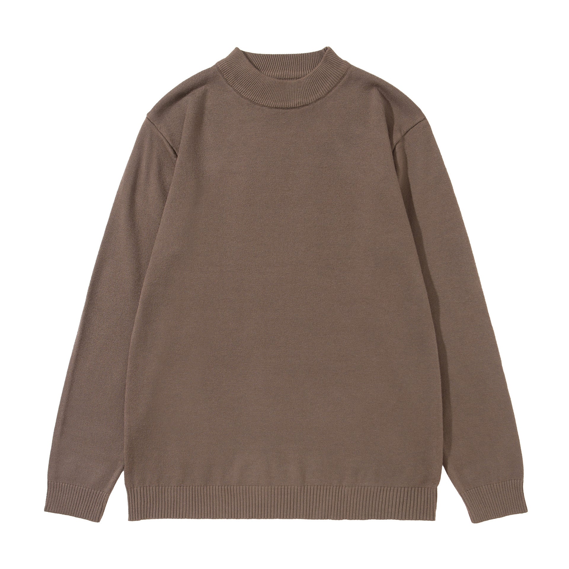 Unisex Minimalist Fine Knit Mockneck with Extra Wide Ribbed Hem Chichicherry