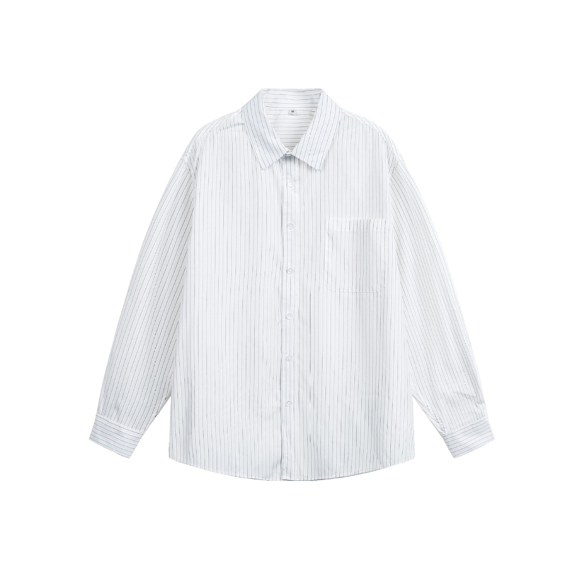 Women's oversized shirt blouse with fine stripes, Kent collar and chest pocket Chichicherry