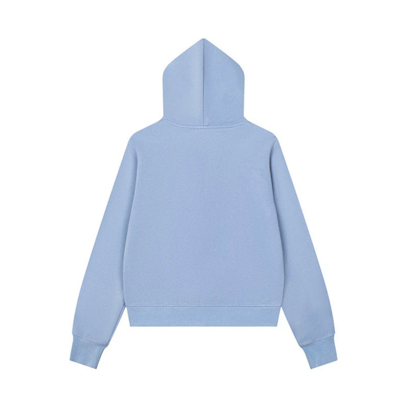 Women’s Hooded Sweat Jacket with Military Button Decoration and Full-Length Zipper Chichicherry