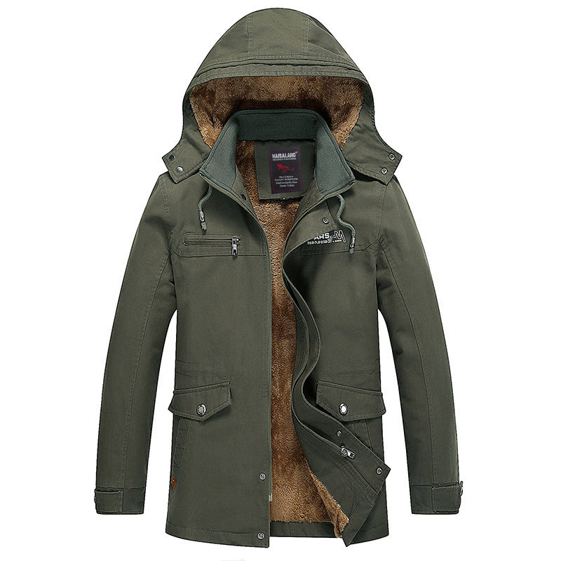 Men's mid-length field parka in urban style with teddy fleece lining Chichicherry