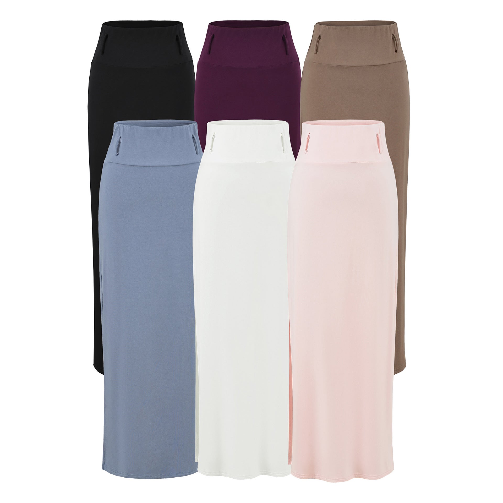 Women's Maxi Pencil Skirt made of stretch jersey with high fold-over waistband Chichicherry