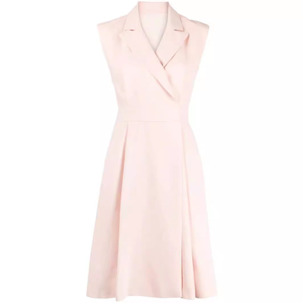 Women's Sleeveless Blazer Dress with Tailored A-Line Cut Chichicherry