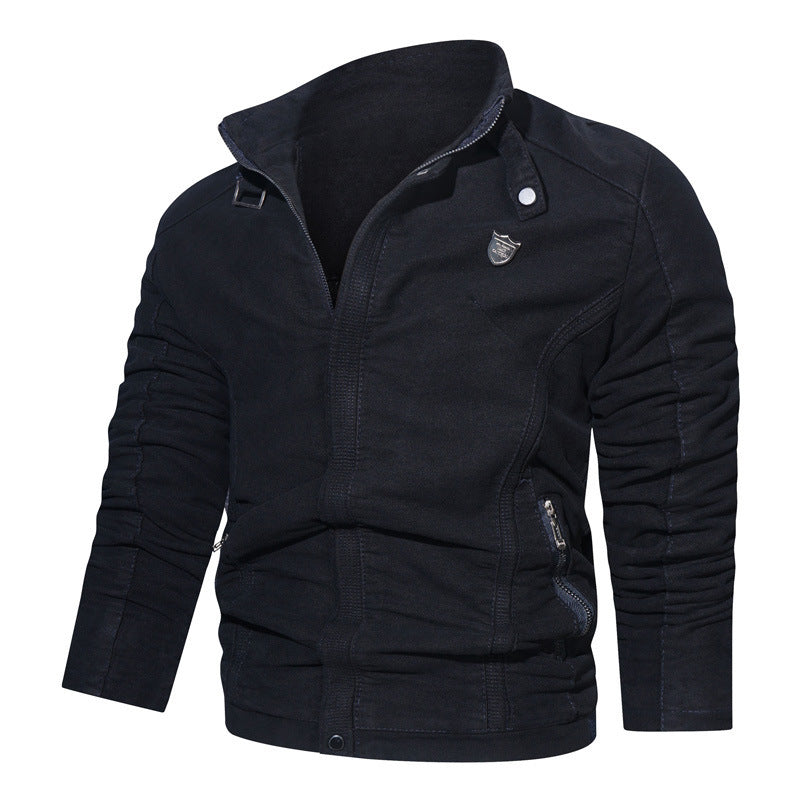 Men's suede look zip blouson in worker cut with stand-up collar Chichicherry