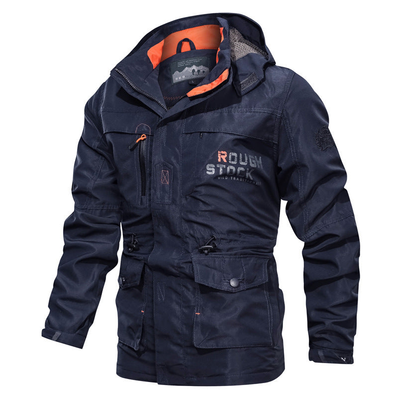 Men's robust utility parka with hood, multifunction pockets and waist regulation Chichicherry