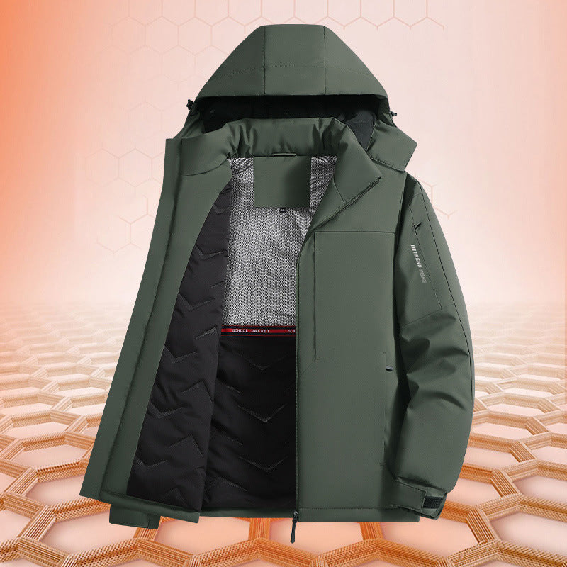 Men's Insulated Hooded Thermo Jacket in Technical Outdoor Style Chichicherry