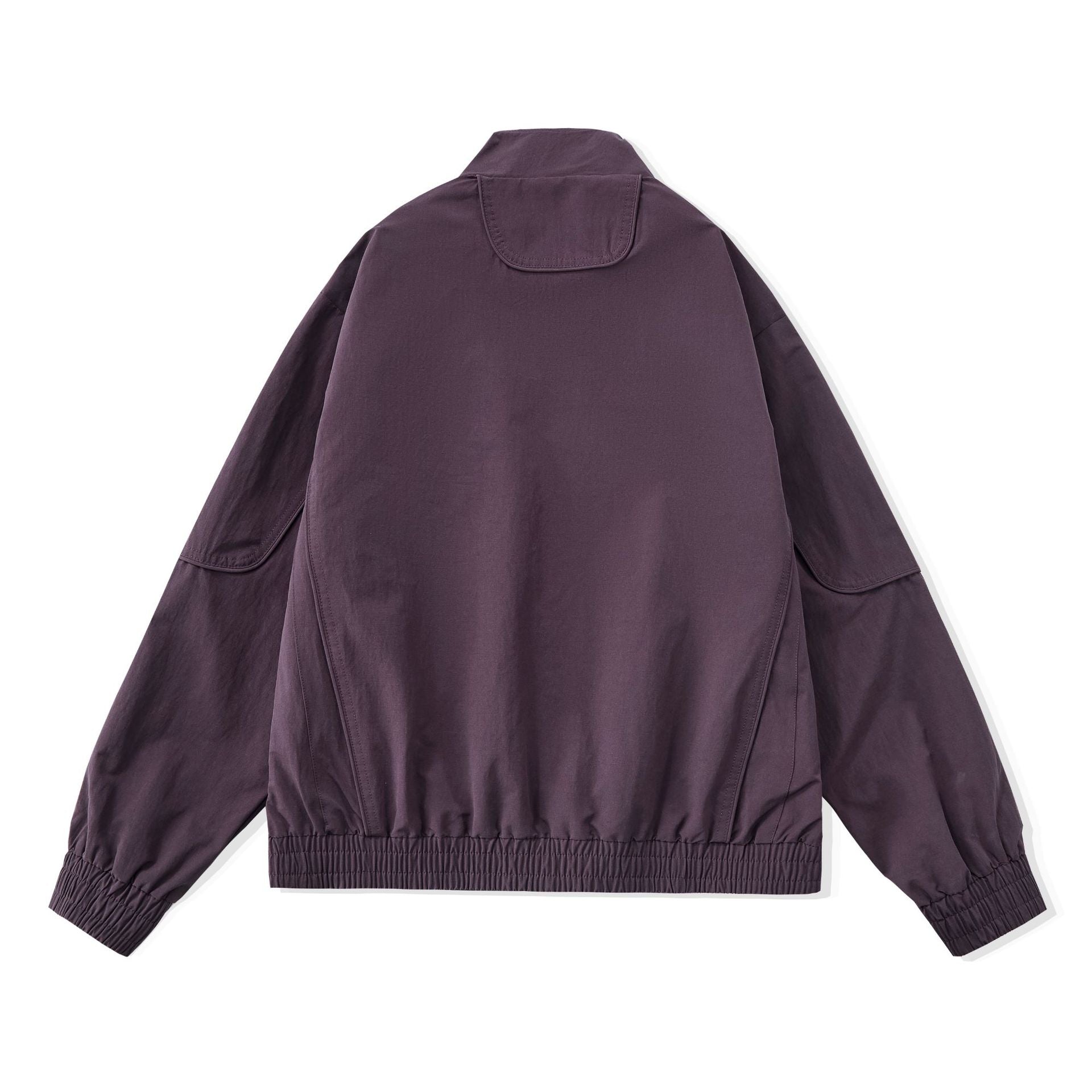 Women Short Boxy Utility Jacket with ergonomic seams, high standing collar and drawstring hood