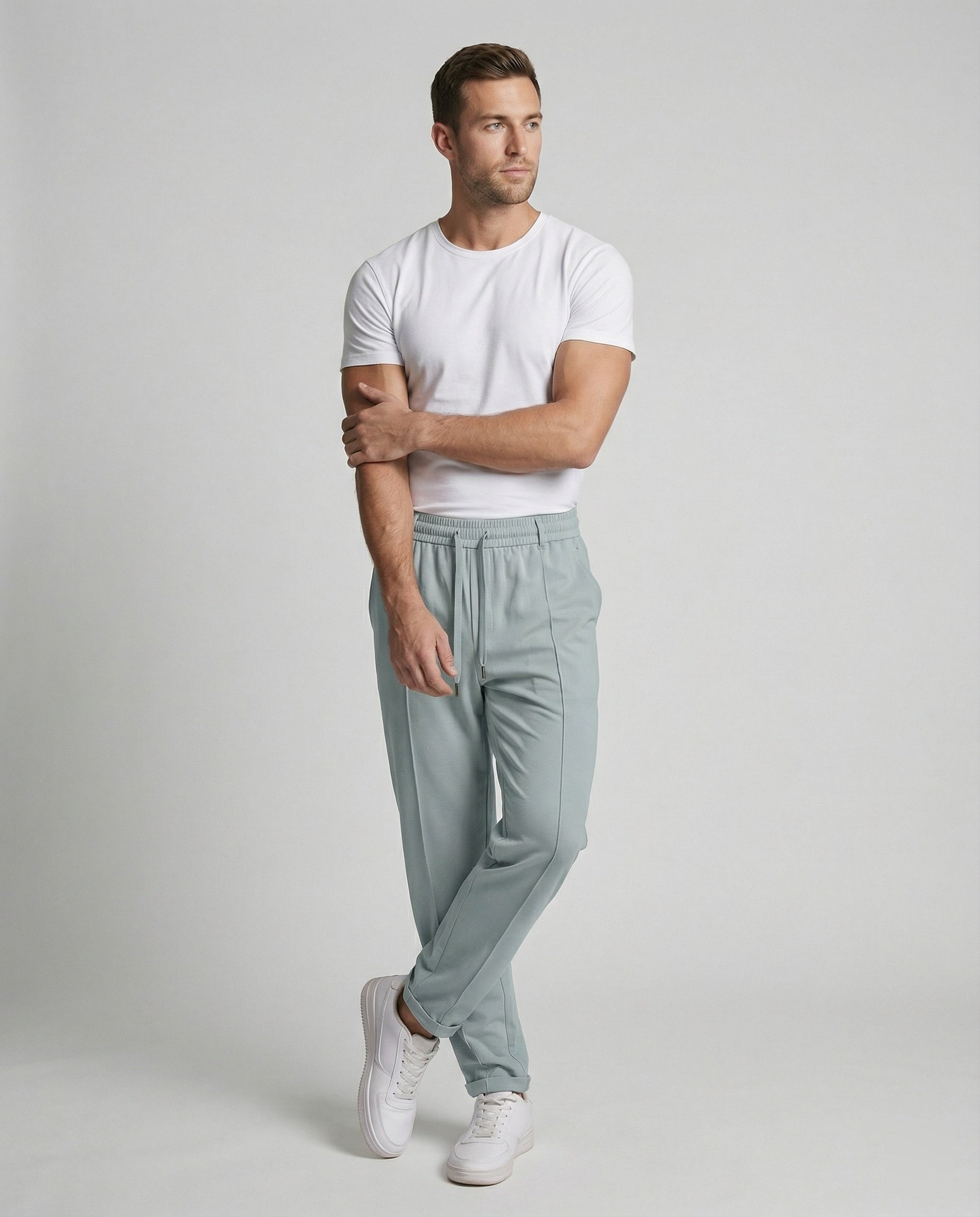 Men's jogging pants sporty with drawstring