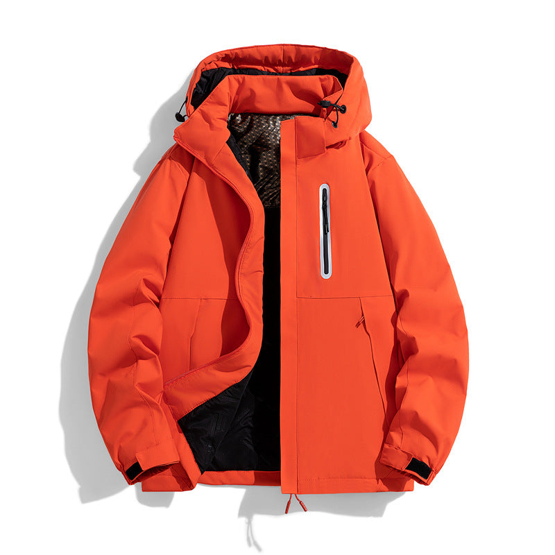 Men's water-repellent quilted winter jacket with hood, thermal insulation and reflective chest pocket Chichicherry