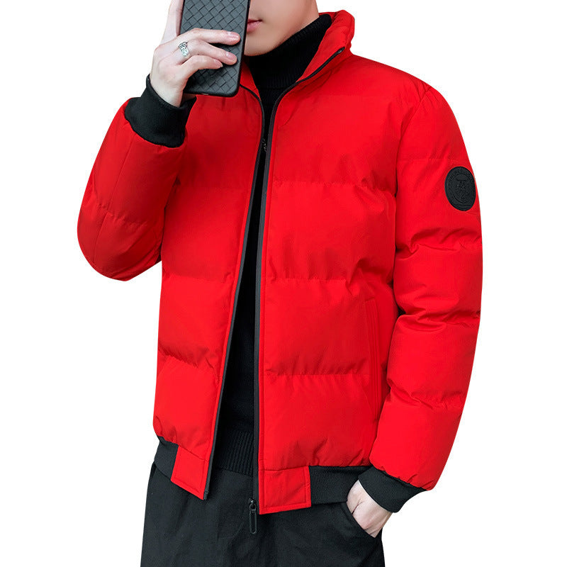 Men's quilted padded stand collar bomber jacket with thermo insulation and elastic cuffs Chichicherry