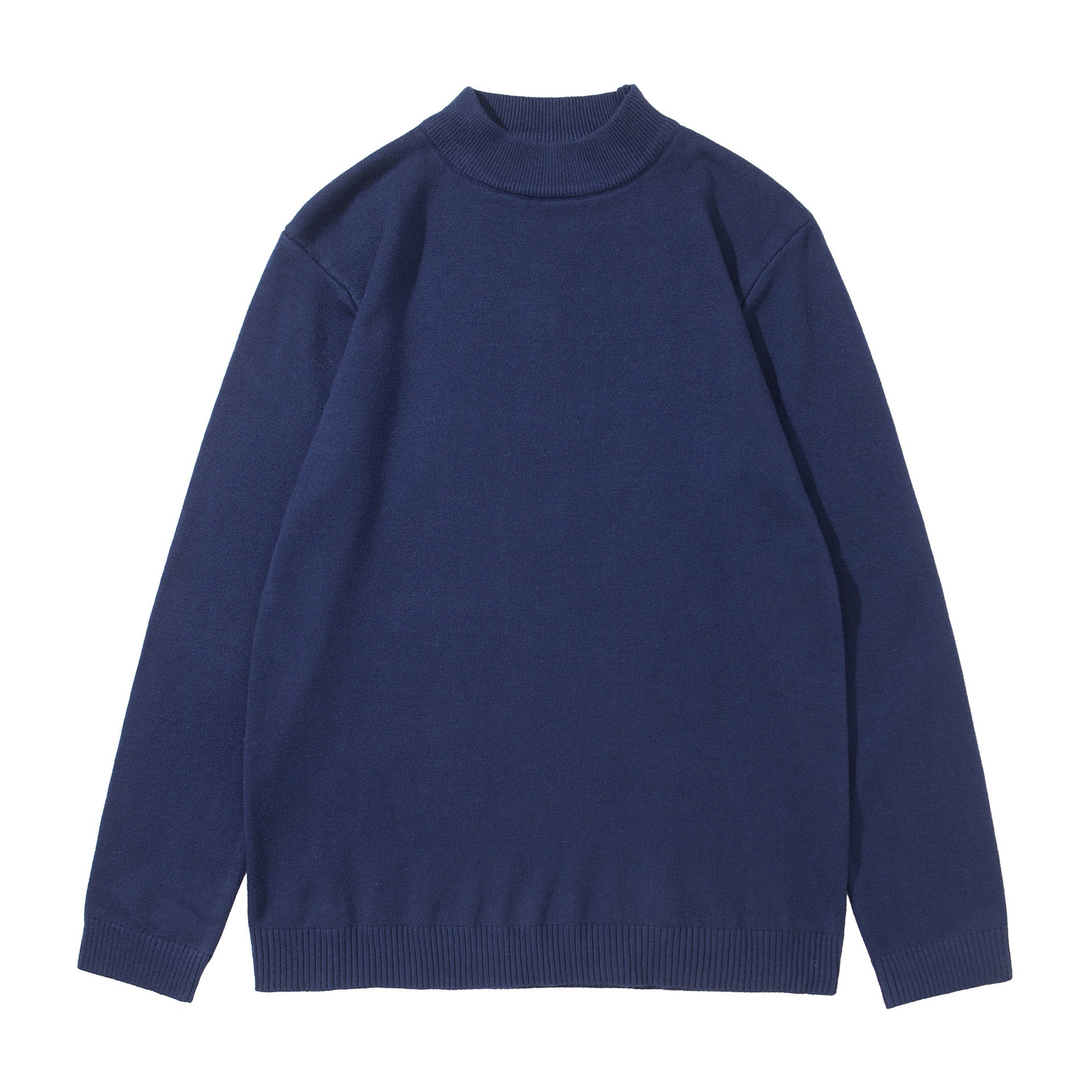 Unisex Minimalist Fine Knit Mockneck with Extra Wide Ribbed Hem Chichicherry
