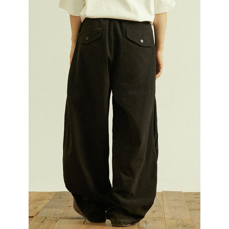 Herren Weite Baggy-Cargo-Hose mit Faltendetails und elastischem Bund Chichicherry