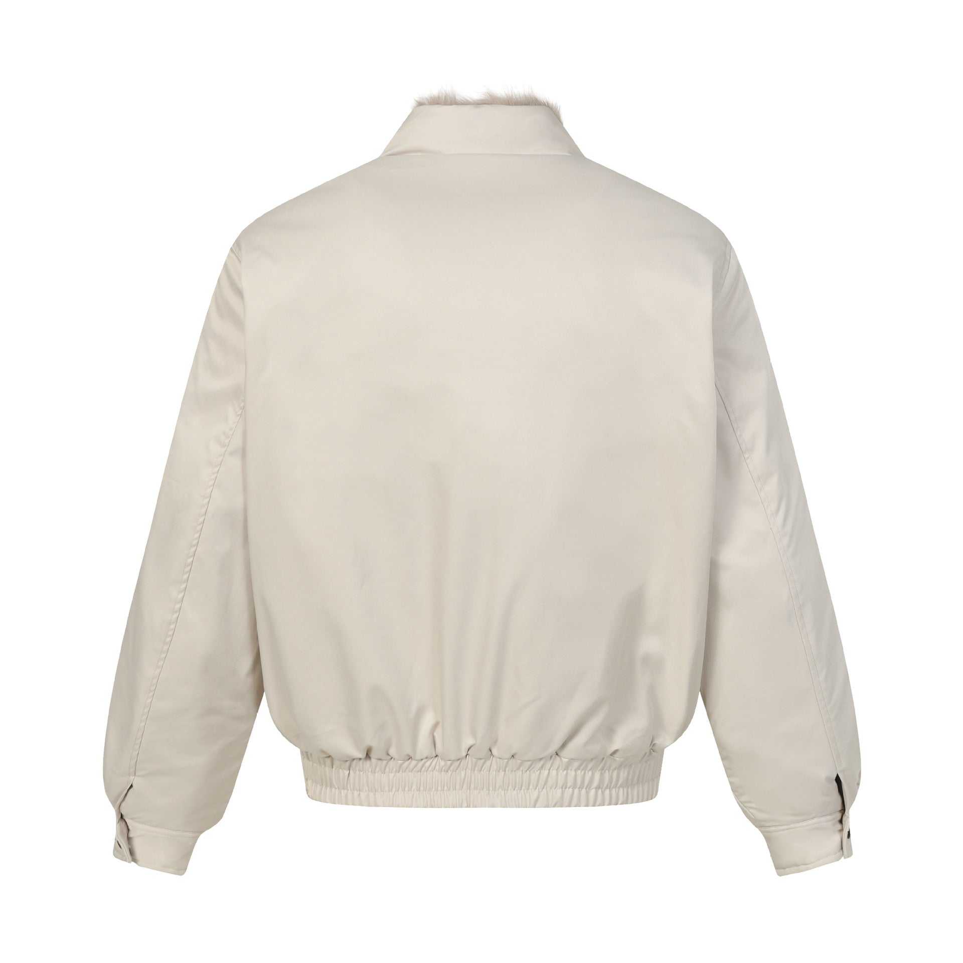 Men's short bomber-style jacket with quilted insulation and faux fur stand-up collar Chichicherry