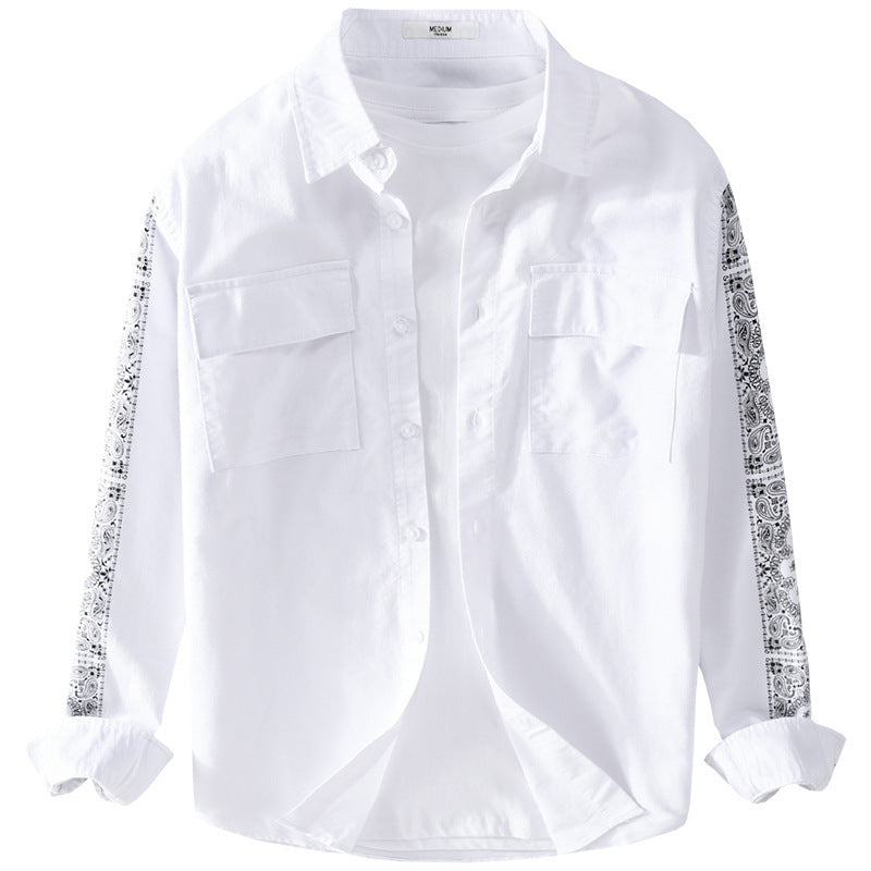Men's overshirt with bandana sleeves, chest pockets, and relaxed fit Chichicherry