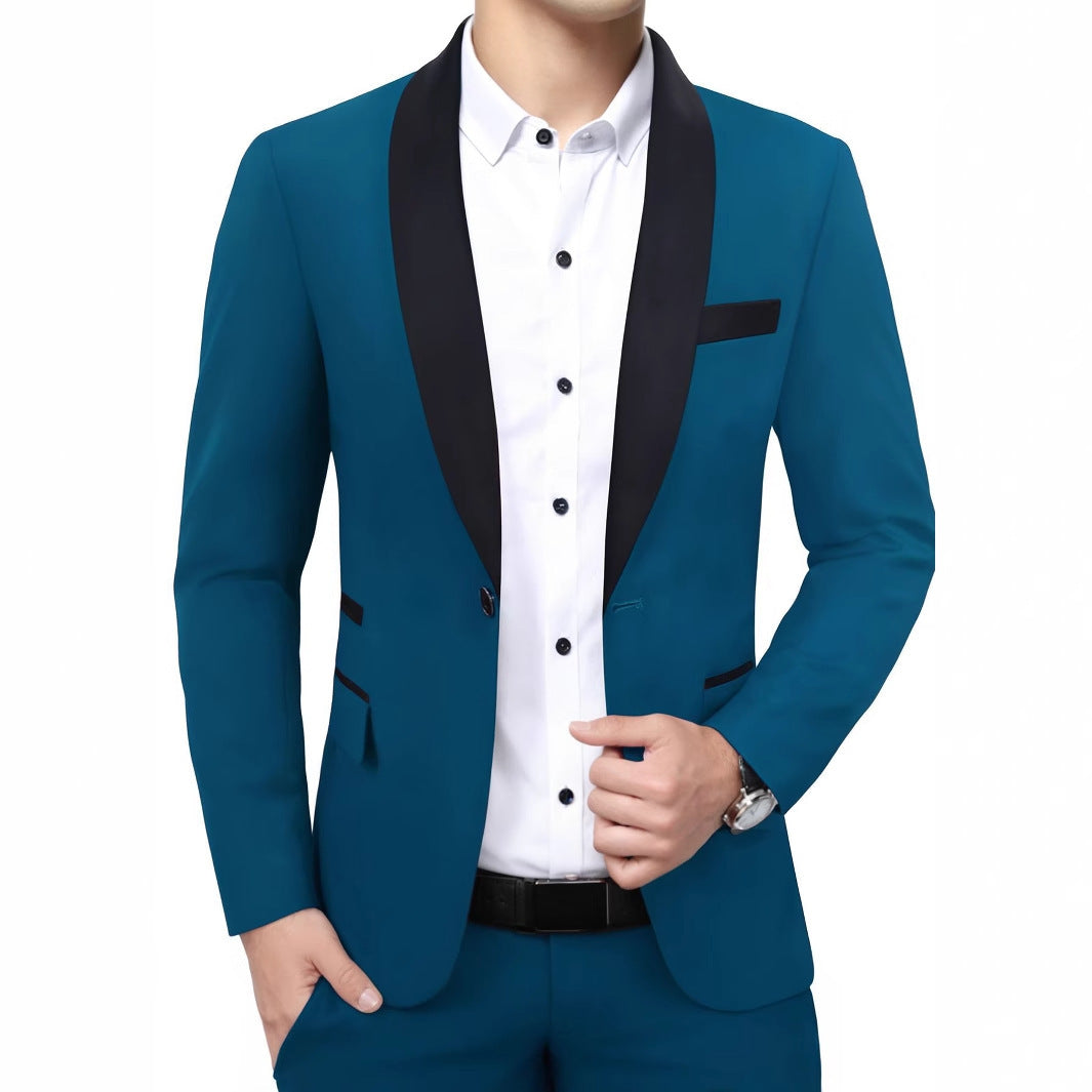 Men's Slim Fit Evening Suit Jacket in Tuxedo Style with Shawl Collar Chichicherry