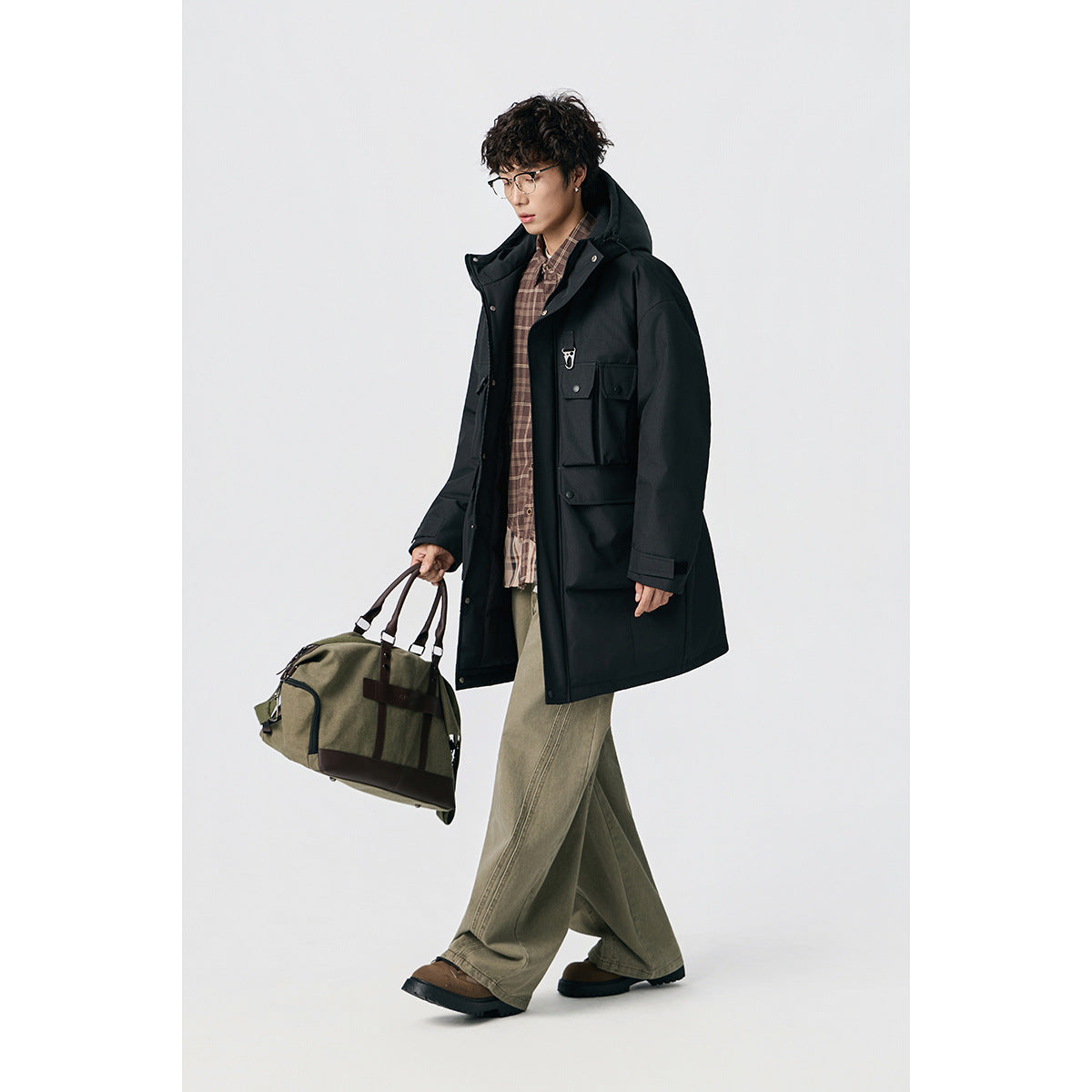 Men's Water-Repellent Tech Parka with Multiple Pockets and Hood Chichicherry