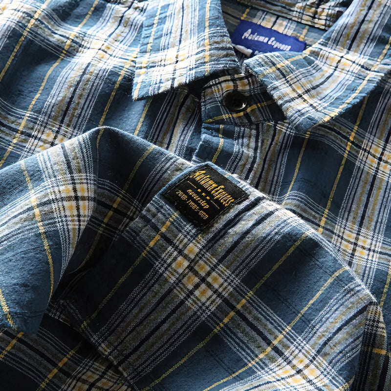 Herren Kariertes Flanellhemd mit Brusttaschen und Regular-Fit Chichicherry