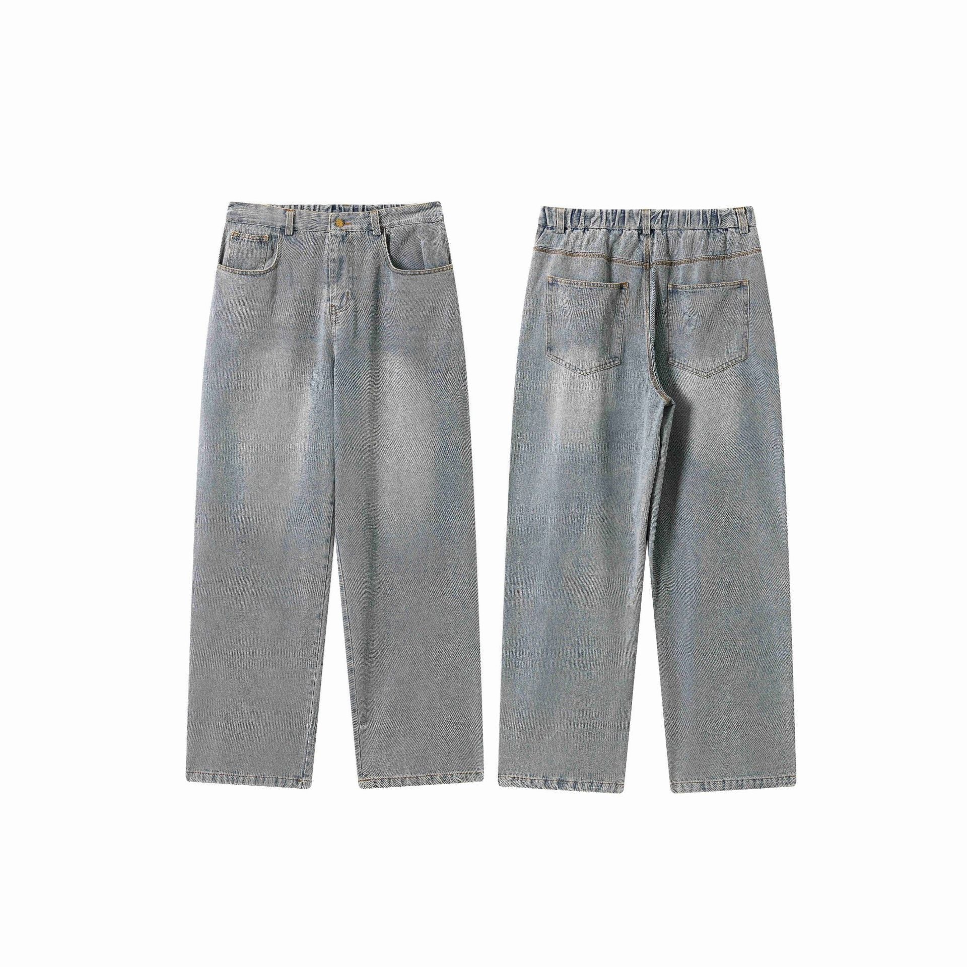 Women's jeans pants with wide leg, high waist and front mid slit Chichicherry