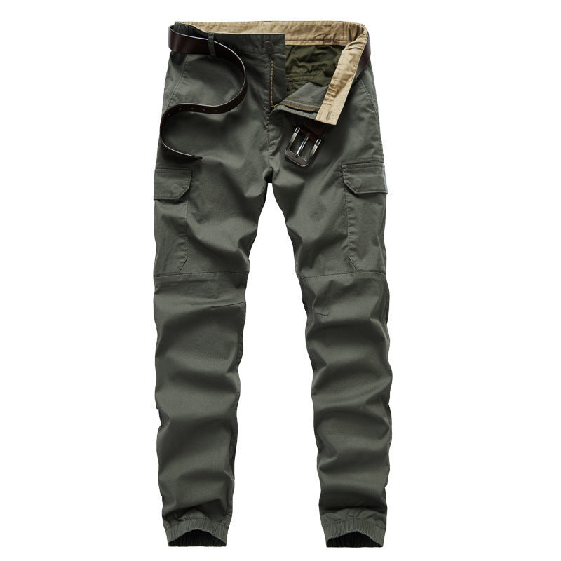 Men's Cargo Jogger Pants with Elastic Waistband, Knee Insert and Multiple Pockets Chichicherry