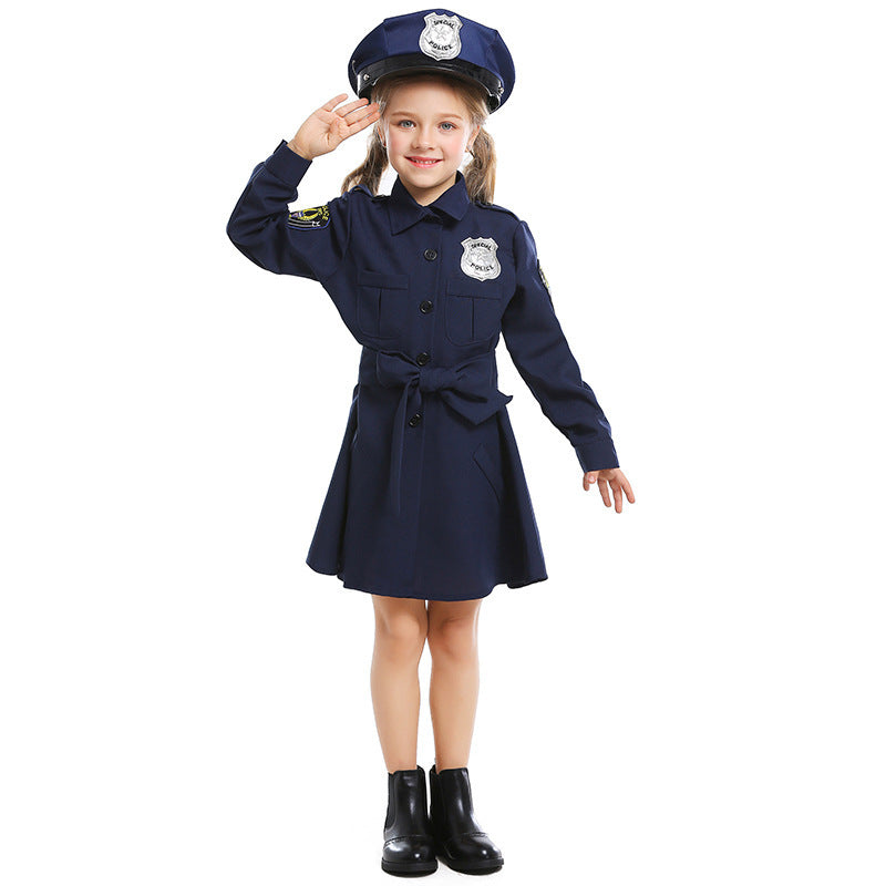 Women's Police Costume with Skirt and Cap Chichicherry