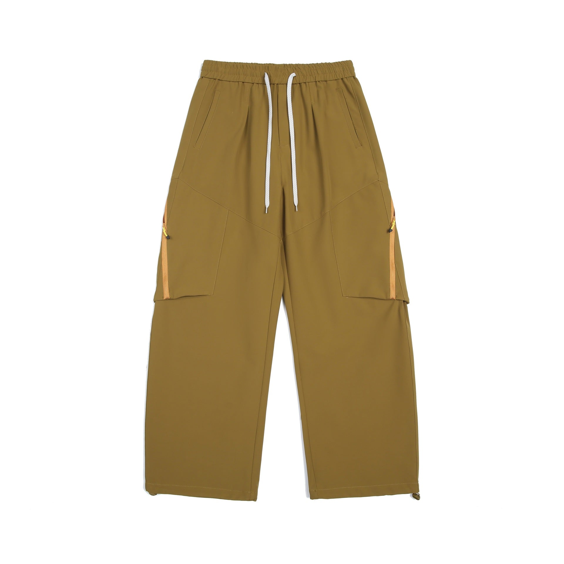 Men's Technical Cargo Training Pants with Elastic Waistband and Zipper Pockets Chichicherry