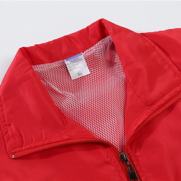 Men's Lightweight Windbreaker with Mesh Lining, Stand Collar & Elastic Hem Chichicherry