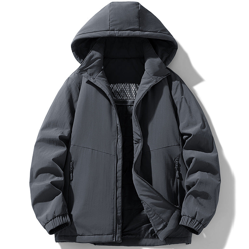 Men's Padded Thermal Winter Jacket with Hood, Water-Repellent Outer Shell and Zipper Pockets Chichicherry