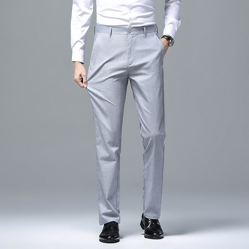 Men's Slim Chino Business Pants with Crease and Light Stretch Chichicherry